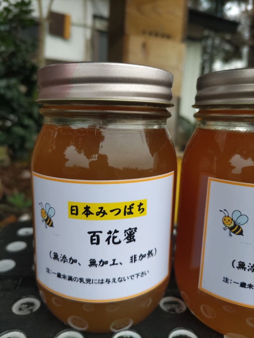 「rii☆」新蜜　日本ミツバチの百花蜜（１年物）　550ｇ✕4本