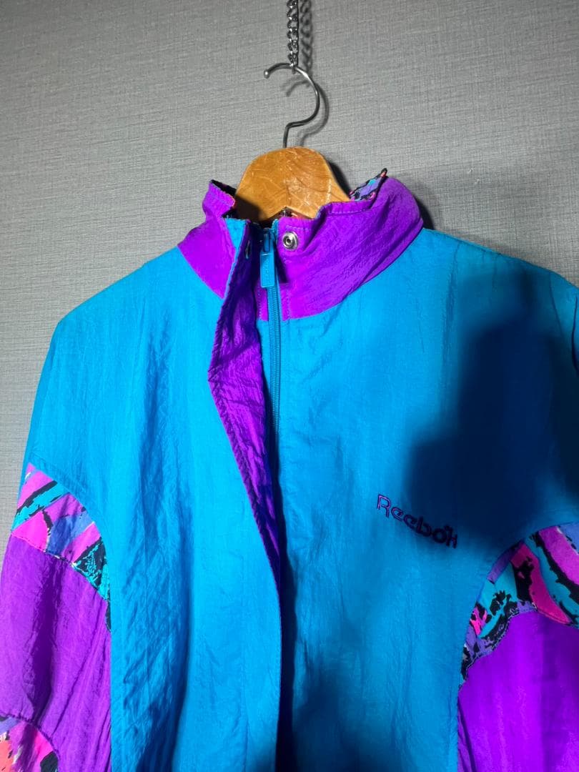 90s Reebok リーボック ビンテージ ナイロンジャケット マルチカラー