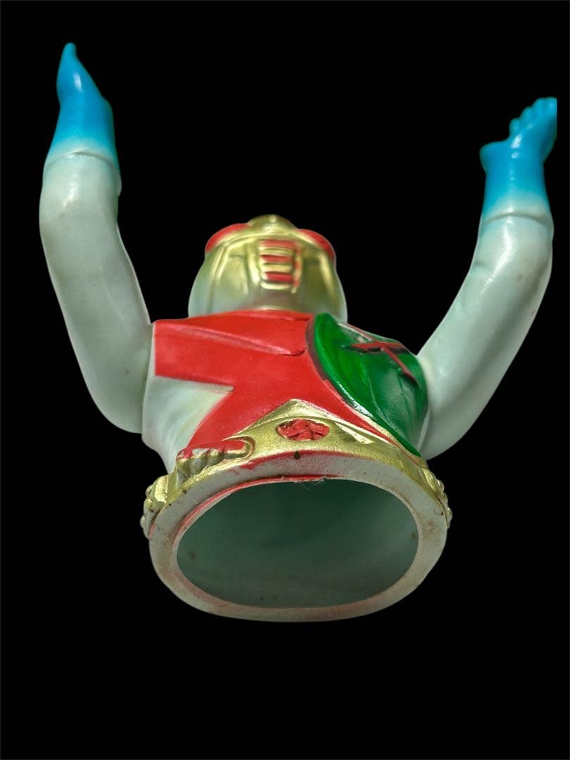 激レア‼️昭和レトロ パチもの 仮面ライダーX風 ソフビ 上半身 当時物　ジャンク