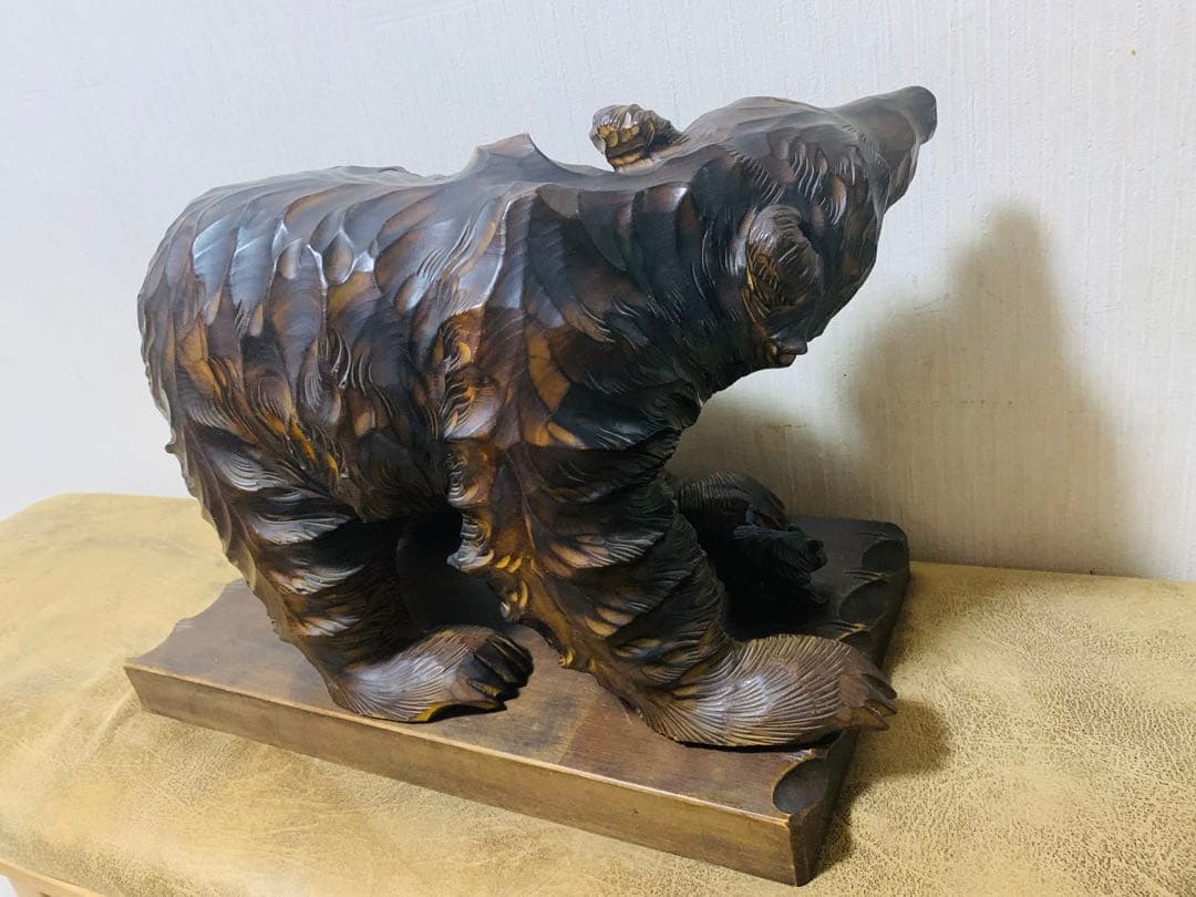 希少品　昭和レトロ　アンティーク　北海道　阿寒湖　木彫り熊　アイヌ工芸　民芸品
