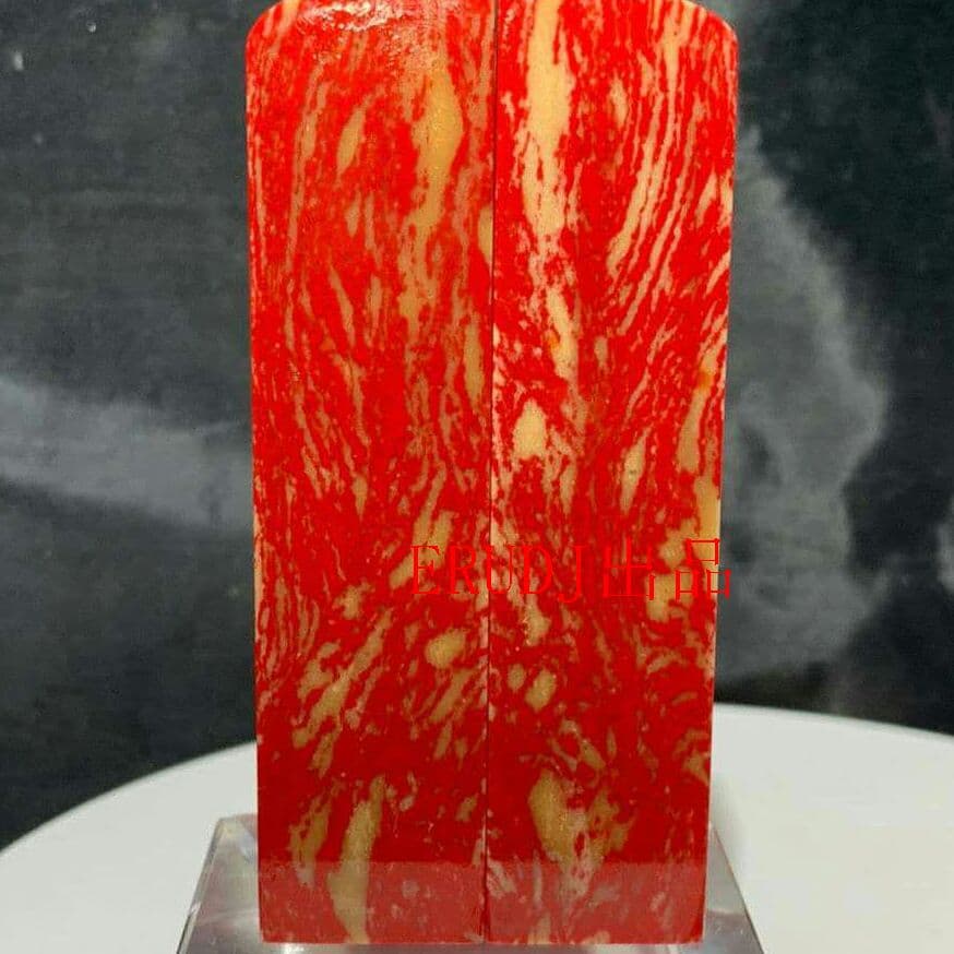 鶏血　希少な一対　鶏血石　印材1