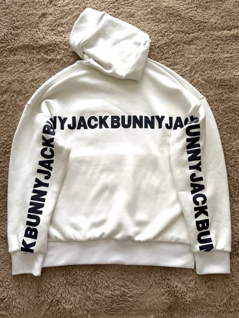 【美品】BUNNY JACK 裏フリースフード付きトレーナー ホワイト