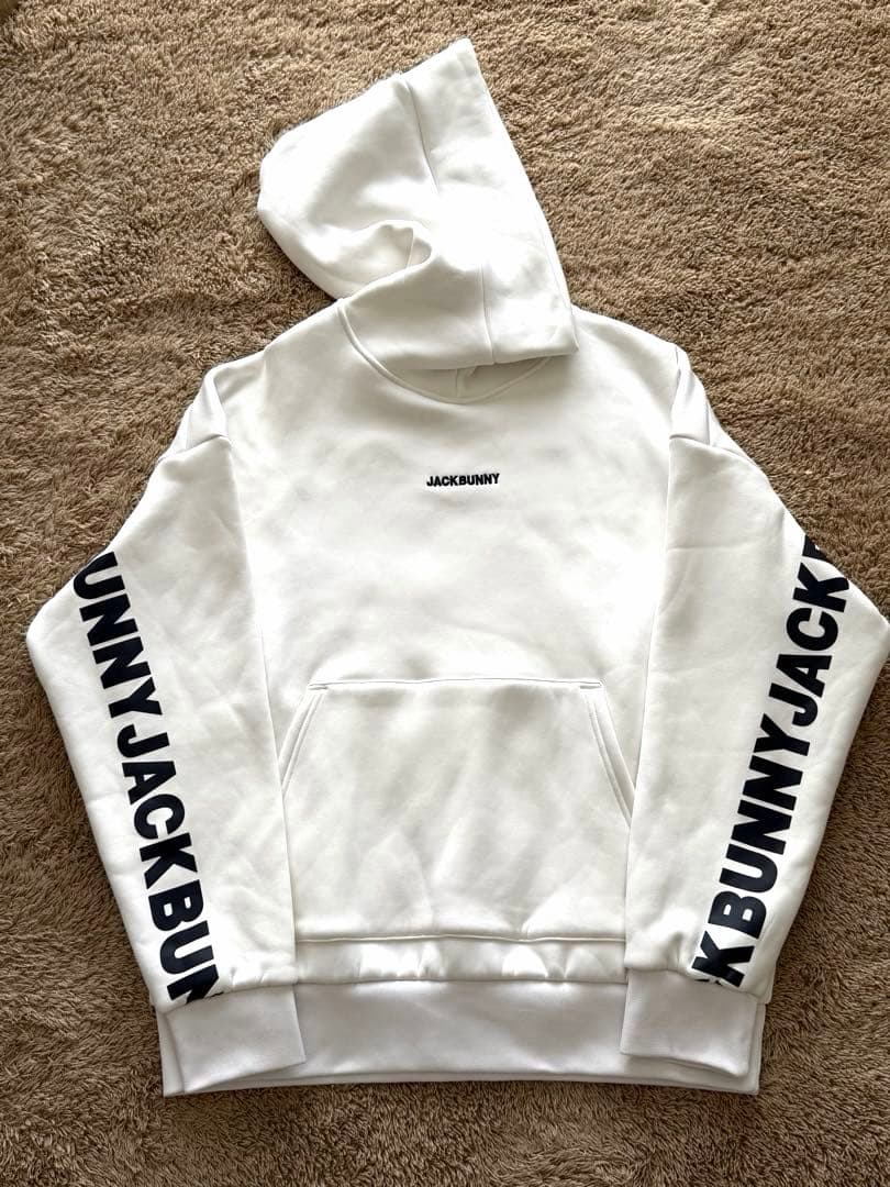 【美品】BUNNY JACK 裏フリースフード付きトレーナー ホワイト