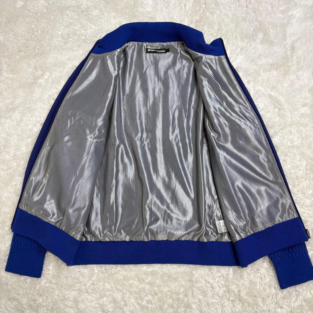 希少 SRIXON デサント ゴルフウェア ブルゾン ニット 素材切替 ブルー