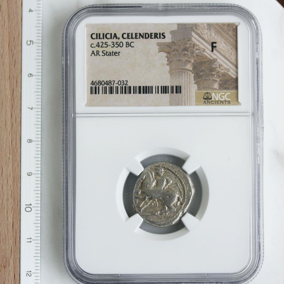 古代オリンピック　下馬キリキア地方　カレンデリス【F NGC】 スタテル銀貨