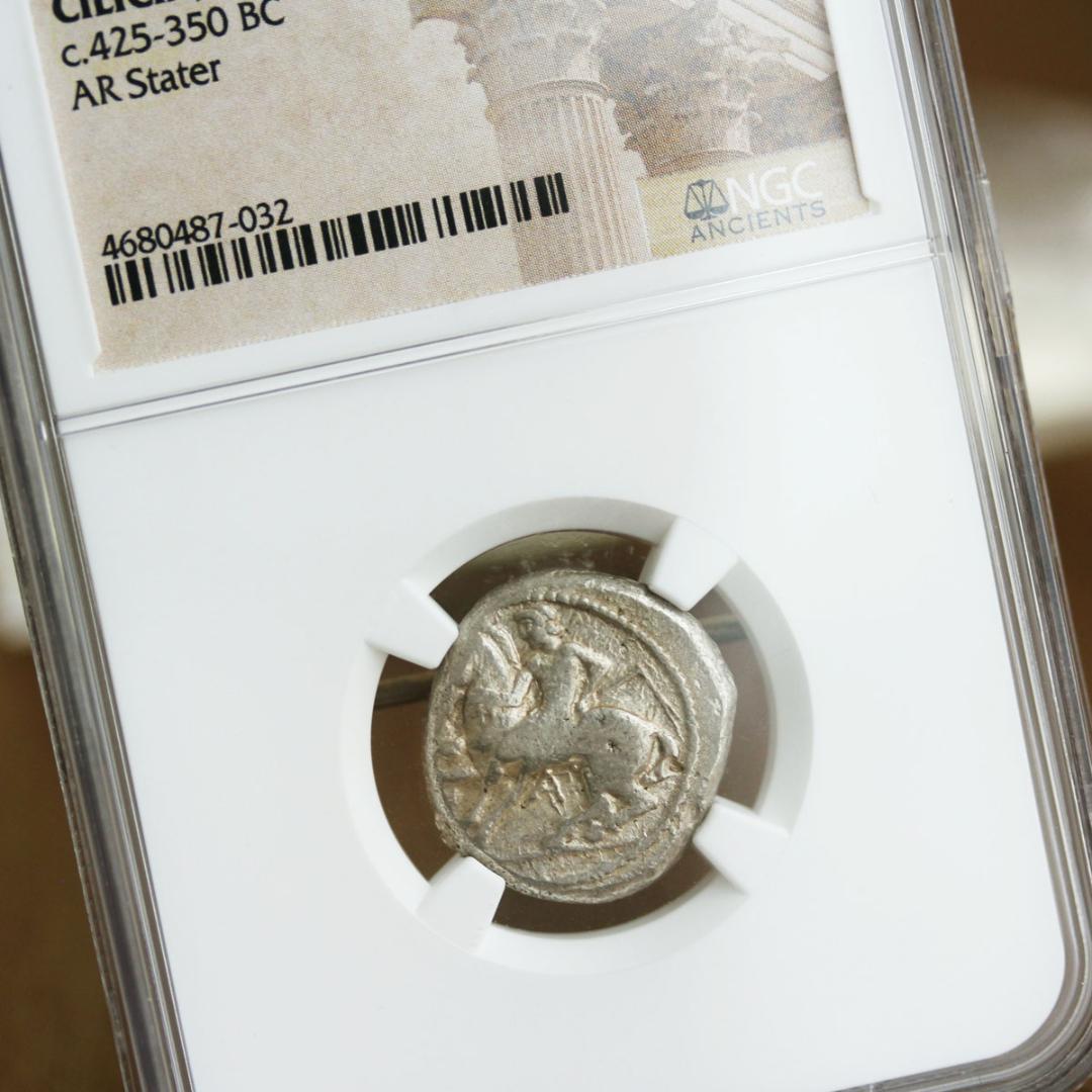 古代オリンピック　下馬キリキア地方　カレンデリス【F NGC】 スタテル銀貨