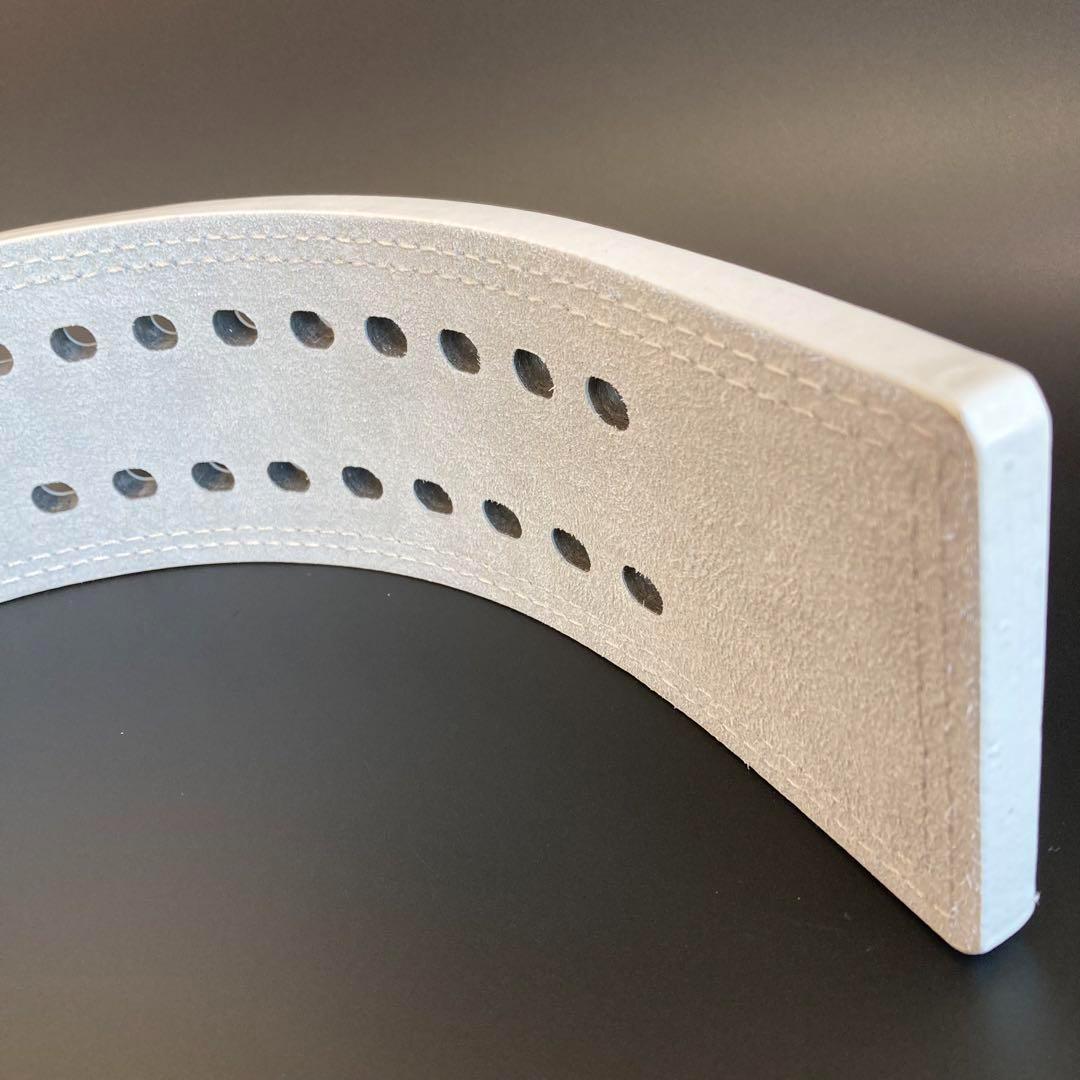 【訳あり】 パワーベルト レバーアクション ワンタッチ可変式　白×ゴールド