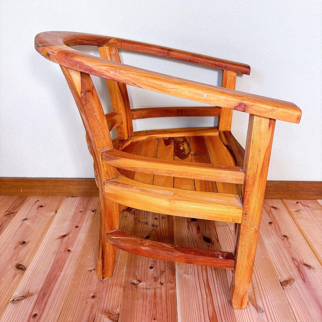 【良品】 つばきや チーク無垢材 ダイニングチェア ラウンジチェア