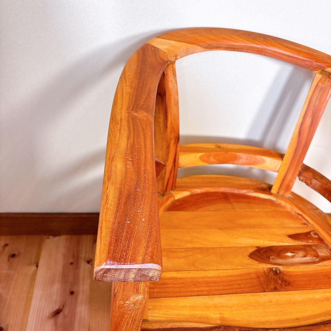 【良品】 つばきや チーク無垢材 ダイニングチェア ラウンジチェア