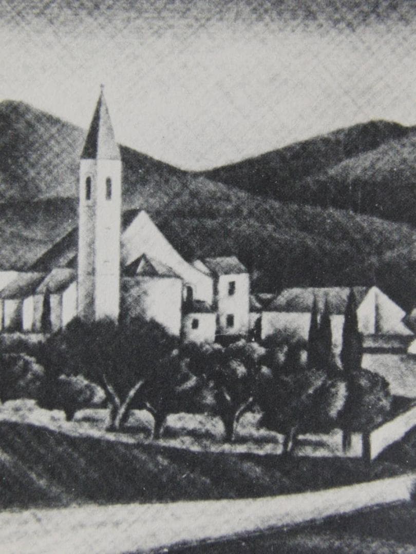 長谷川潔、ロエの村道、厳選、希少画集・額装画、新品高級額 額装付