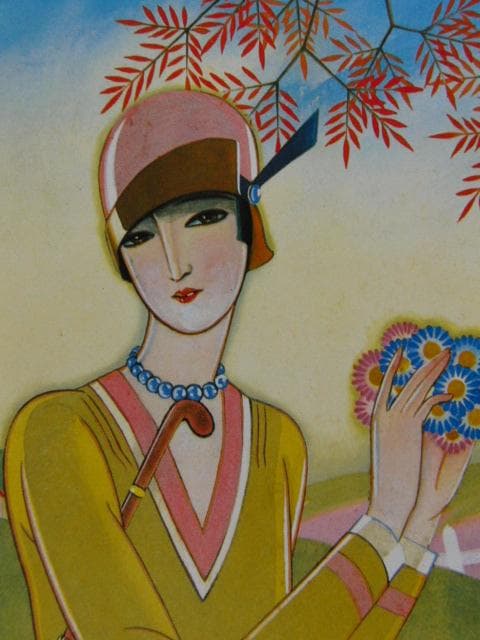 蕗谷虹児、【令女界12】、美人画、希少な画集より、新品高級額