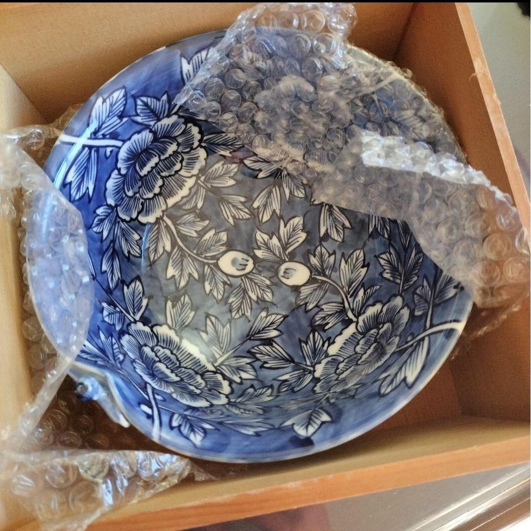 京焼 清水焼 秀峰 菓子鉢 交趾 平安　 交趾牡丹 盛鉢