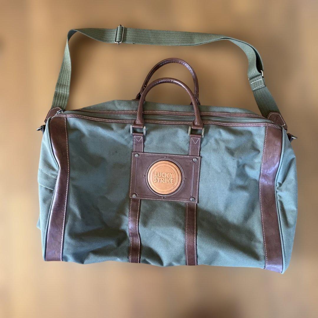 80年代　LUCKY STRIKE ボストンバッグ オリーブグリーン