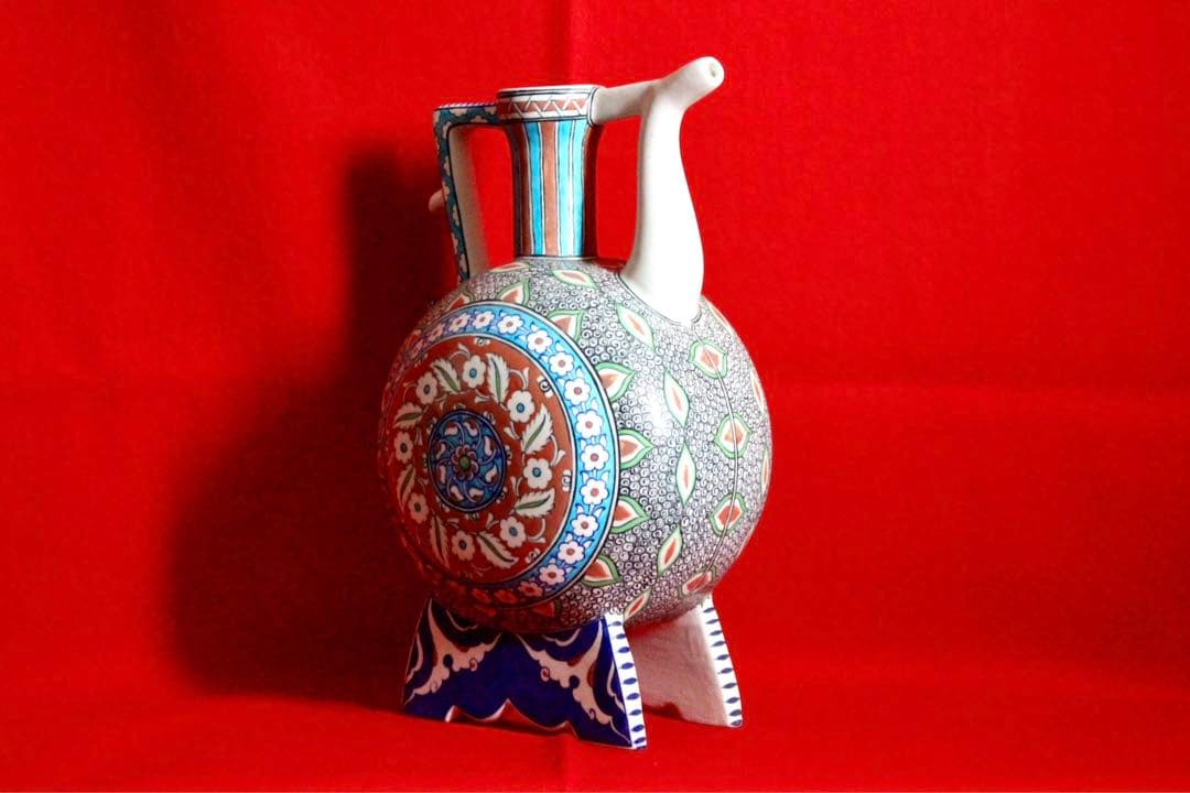 トルコ雑貨【アヴァノス陶器　飾り壺　特大水差し】