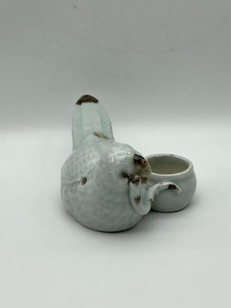 宋時代 青磁 湖田窯 影青釉鳥型水差し　水指　名品珍品(F-158)