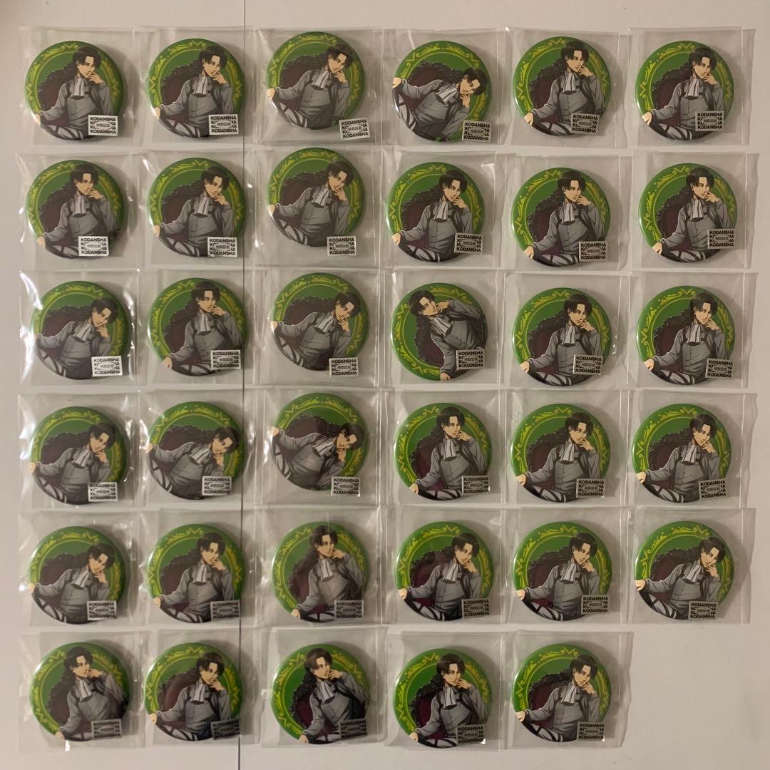 進撃の巨人 キャラウムカフェ リヴァイ 缶バッジ 35点 まとめ売り