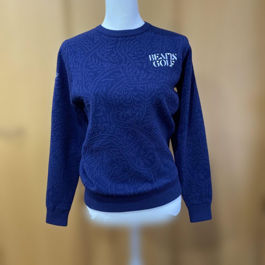 【超美品】BEAMS GOLF 防風コーティングネイビー セーター