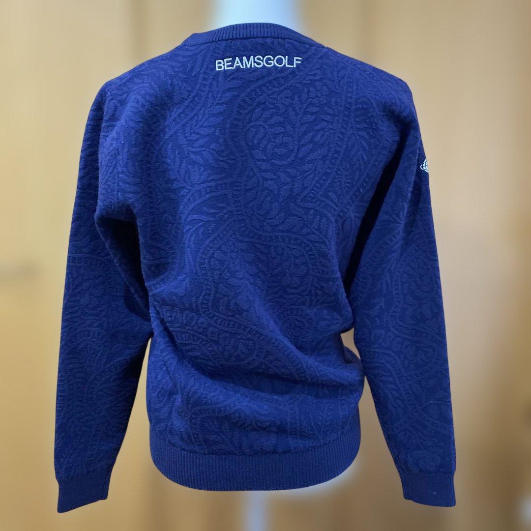 【超美品】BEAMS GOLF 防風コーティングネイビー セーター