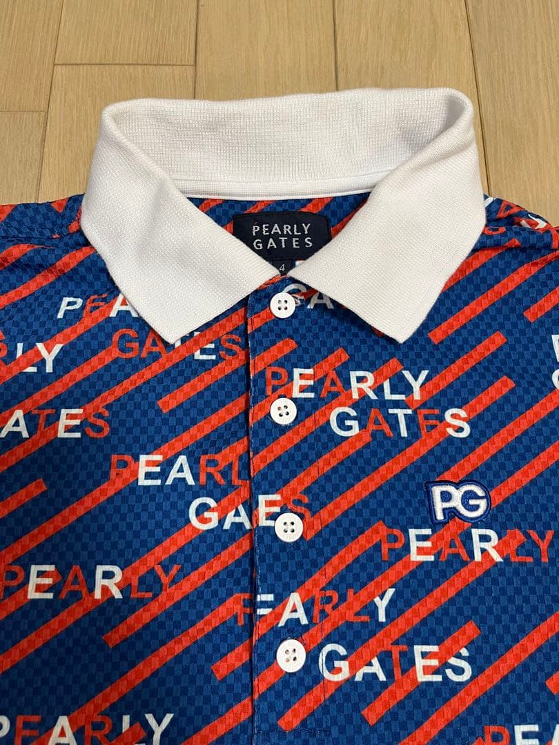 PEARLY GATES ポロシャツ 青赤　サイズ4