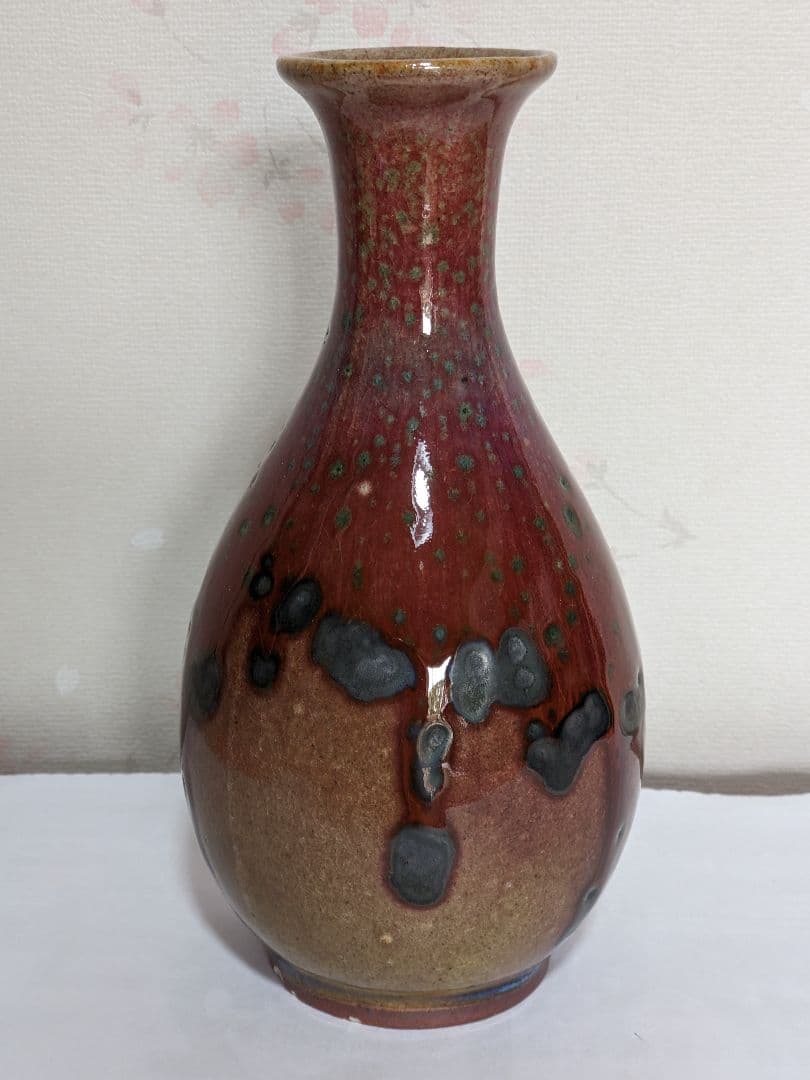 ♦中国 辰砂 銅紅釉 桃花紅瓶 花瓶 古玩 コレクション 骨董品 アンティーク