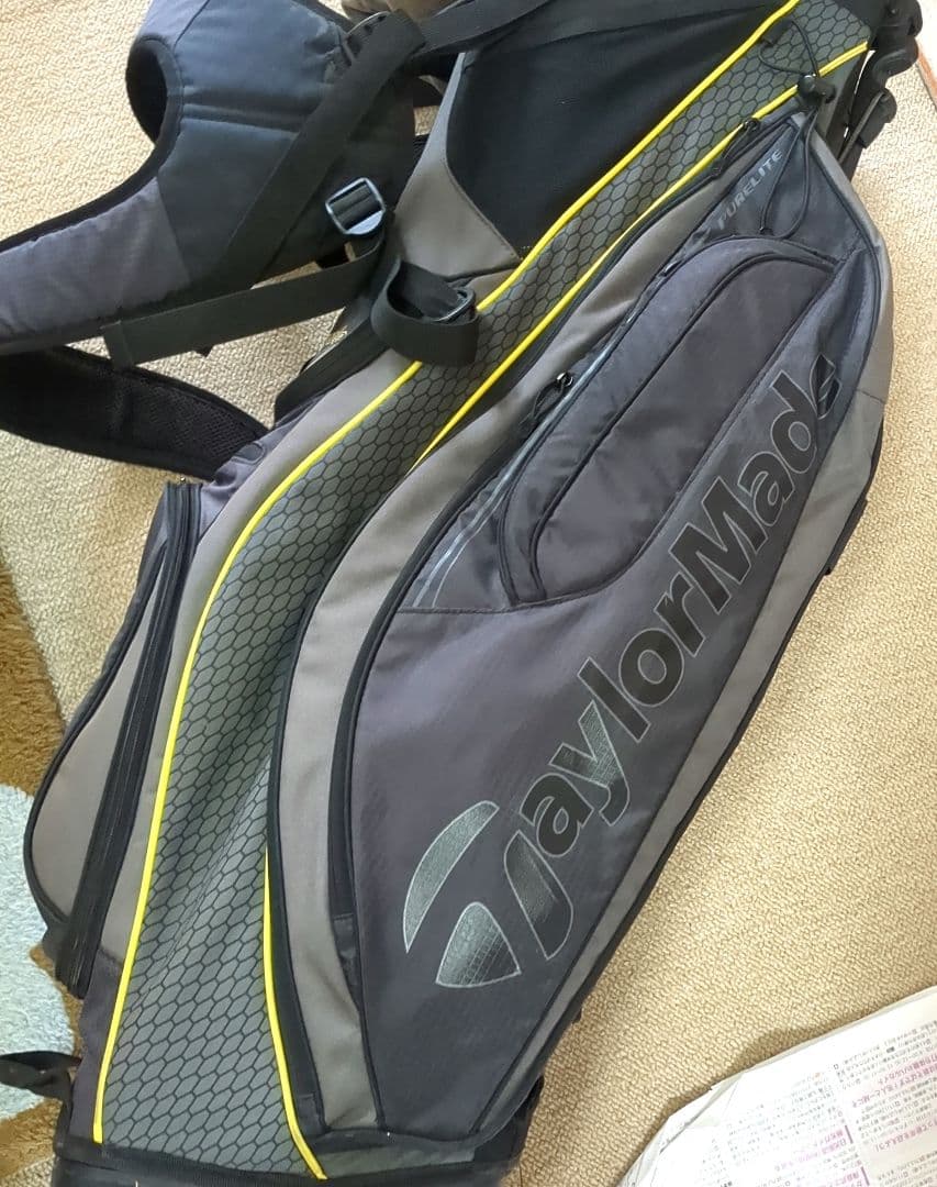 良品TaylorMade スタンドバッグ グレー/イエロー
