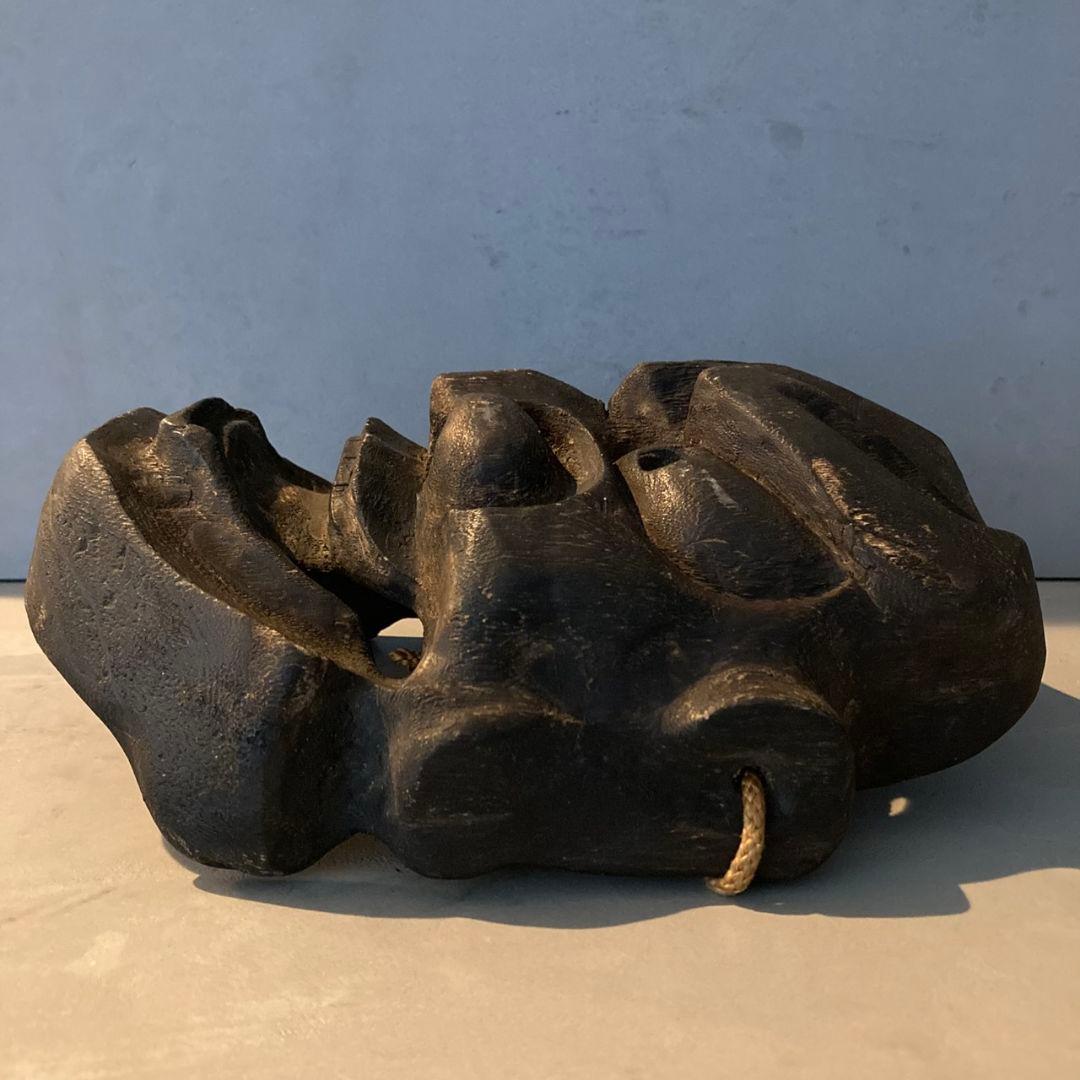 木彫りお面 鬼 魔除け面 竈神 カマド神 火難除け/盗難防止/家内安全/繁栄