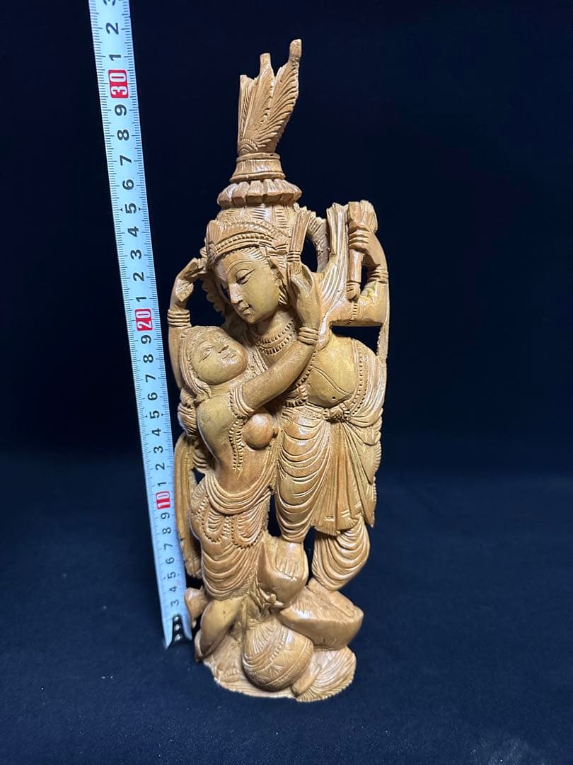 インド　白檀　弁財天　仏教美術　仏像 骨董 木像　木製　仏教　密教　置物