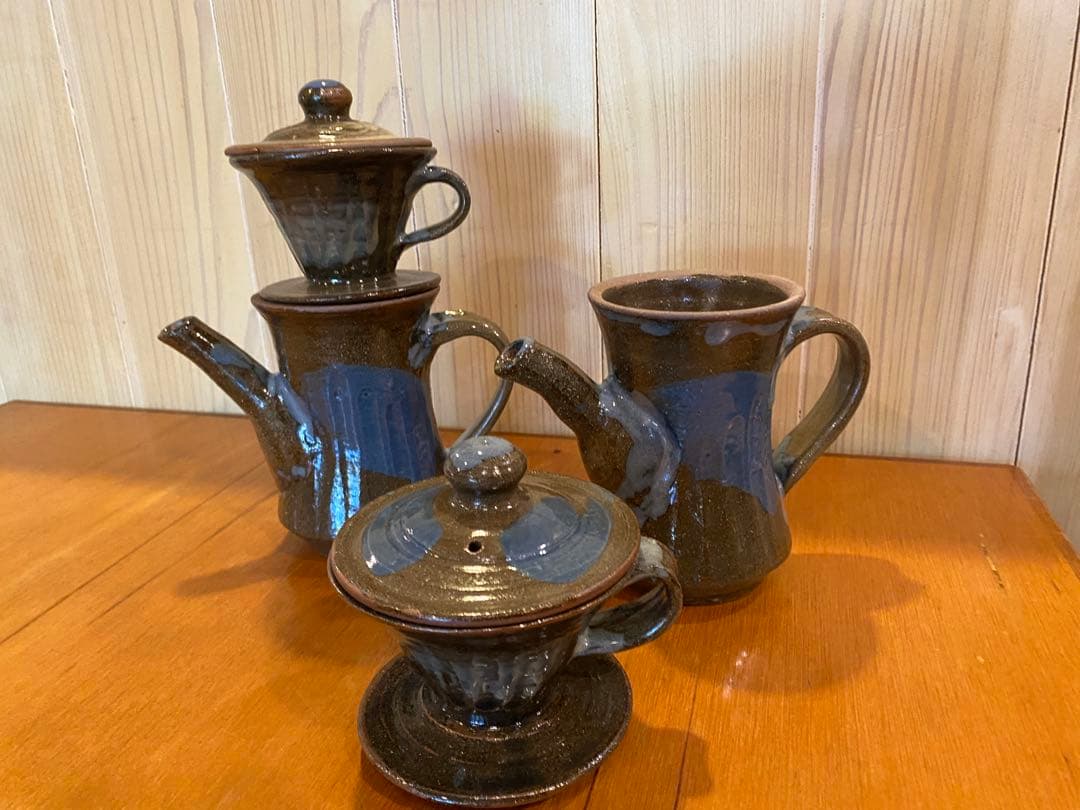 沖縄 読谷やちむん　コーヒーポット　ティーポット陶器製ティーポット