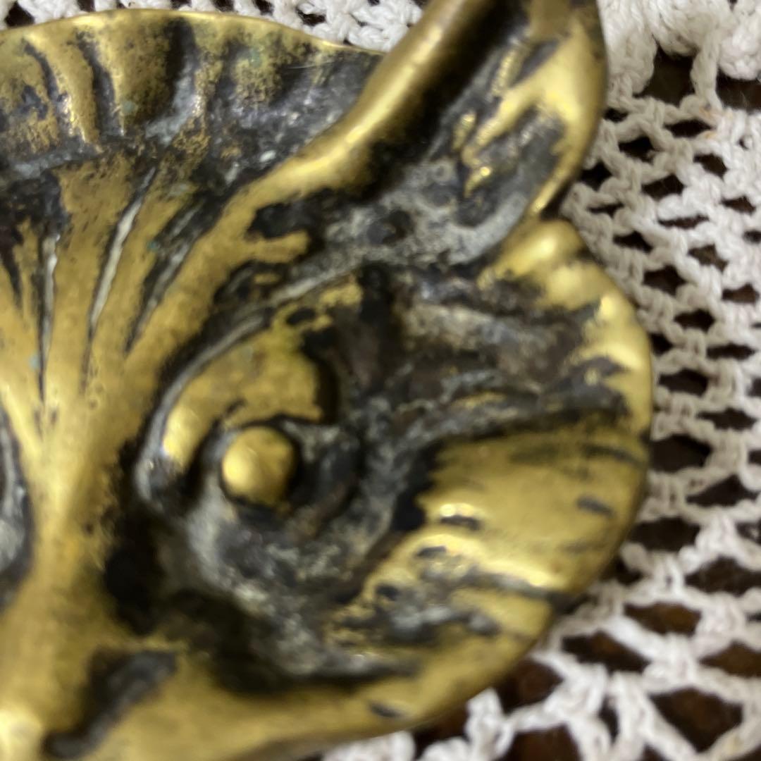 英国 猫 cat 真鍮 プレート アンティーク 1950年頃　ヴィンテージ