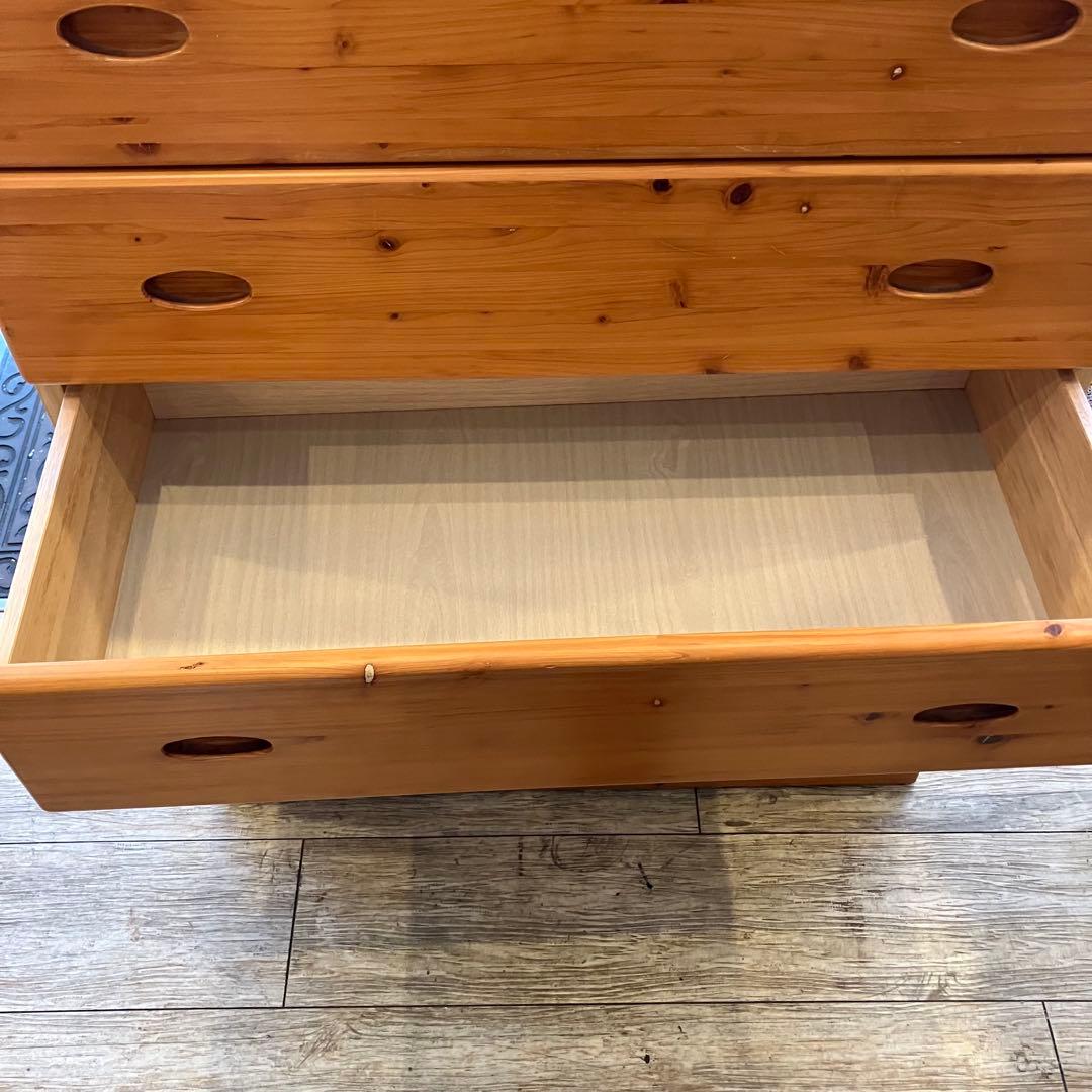 ソエジマ工芸 木製ハイチェスト コロラド 幅80 カントリー調 6段タンス