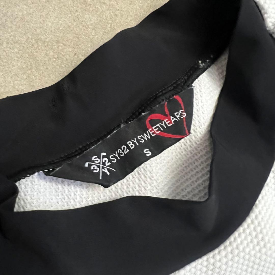 SY32 Sweet Years Golf ワンピース　ゴルフ　ハイネック　白黒