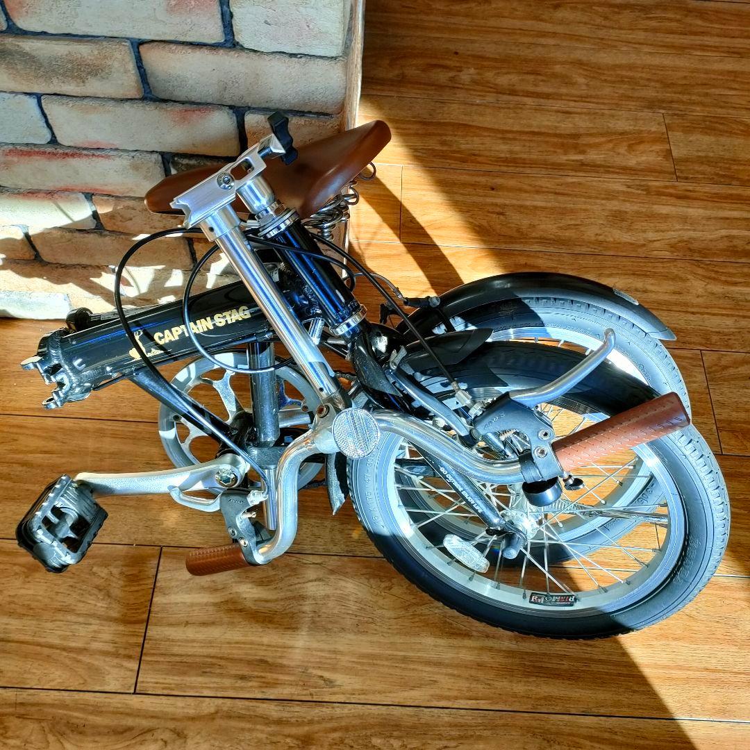 折り畳み自転車　キャプテンスタッグ　16インチ　黒