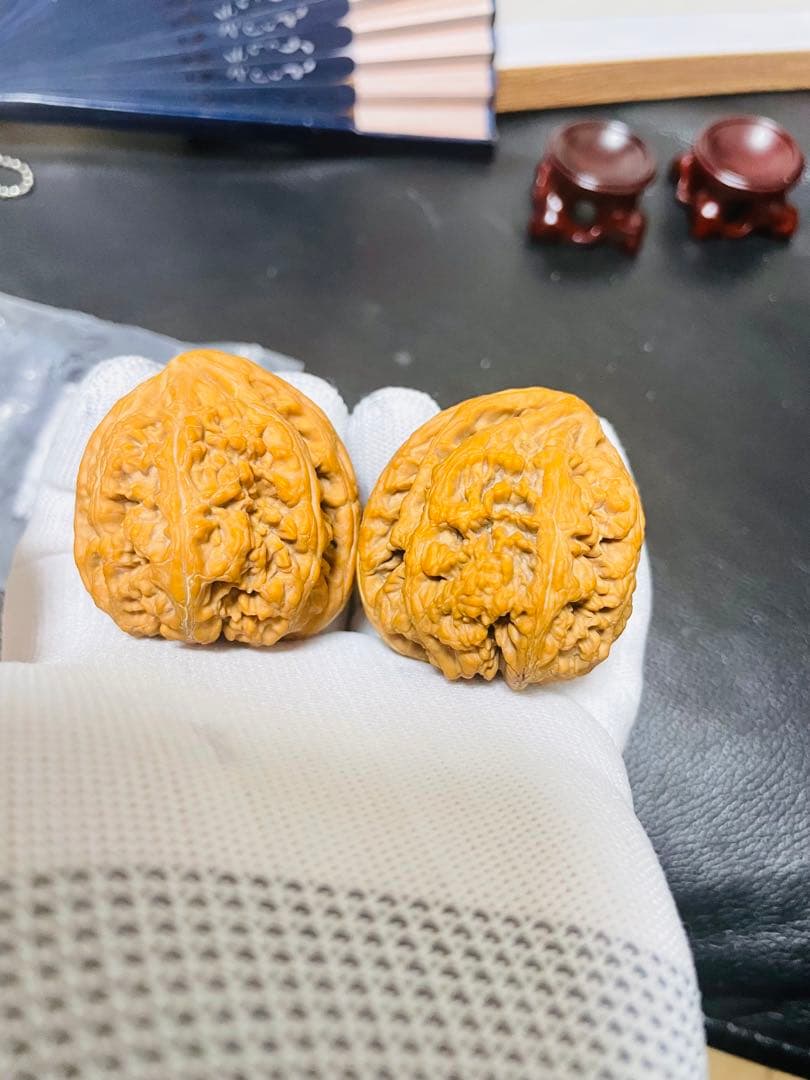 ❤️No.425遊ぶクルミ　文玩核桃 精配大粗筋（夫妻对拜，座山雕） 异形希少