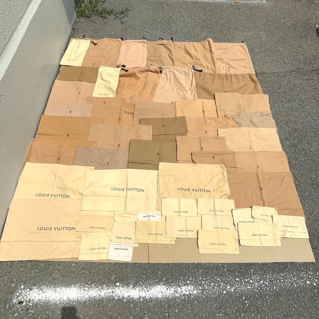 ルイヴィトン LVロゴ ショッパー 保存袋 巾着 ブラウン 大量まとめ 50枚