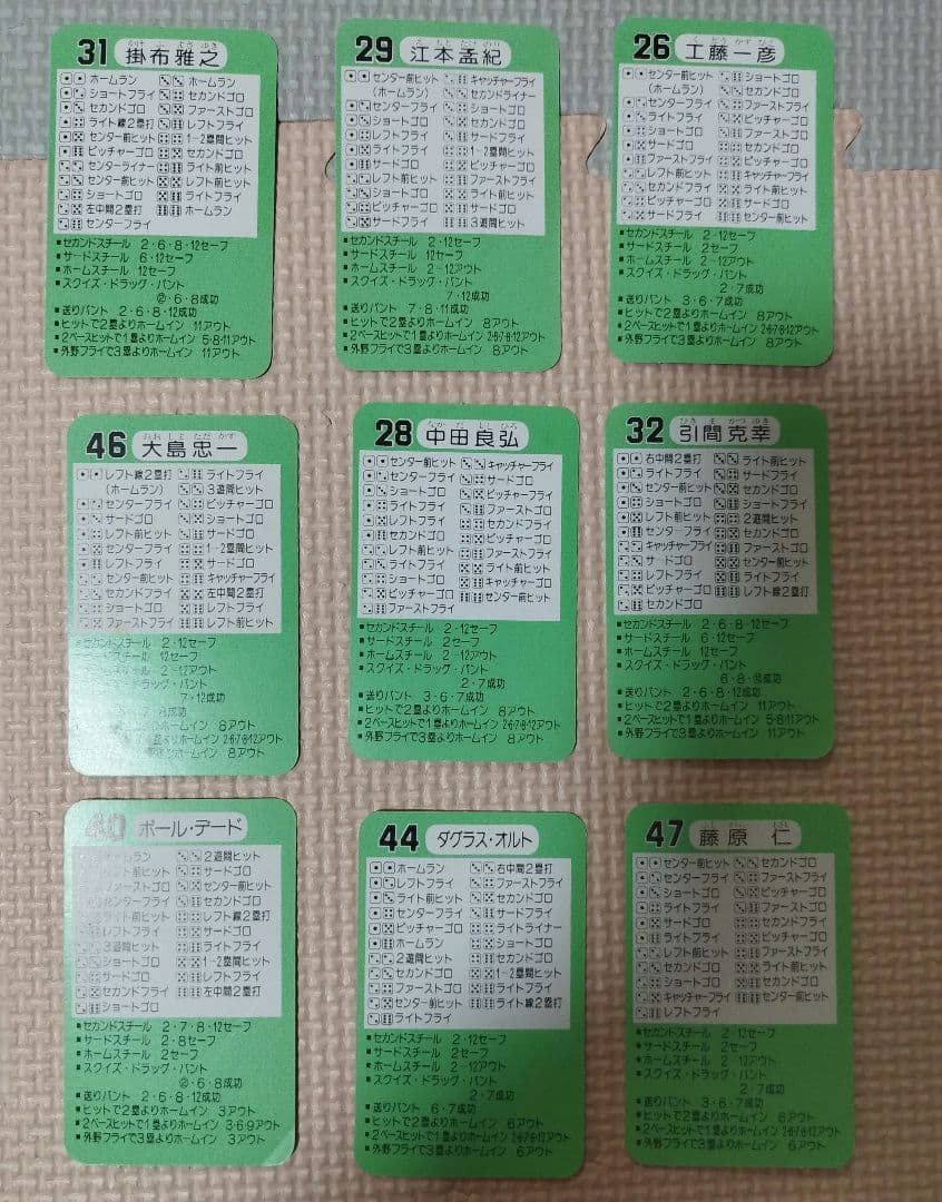 タカラプロ野球カード56年度阪神タイガース