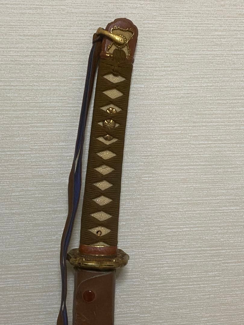 軍刀革鞘付き竹刀日本刀模造刀日本軍指揮官刀全長100cm