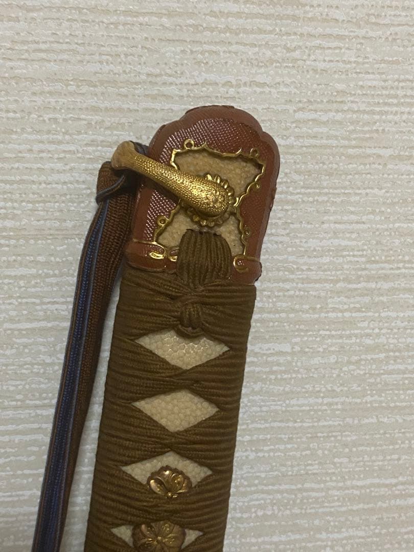 軍刀革鞘付き竹刀日本刀模造刀日本軍指揮官刀全長100cm