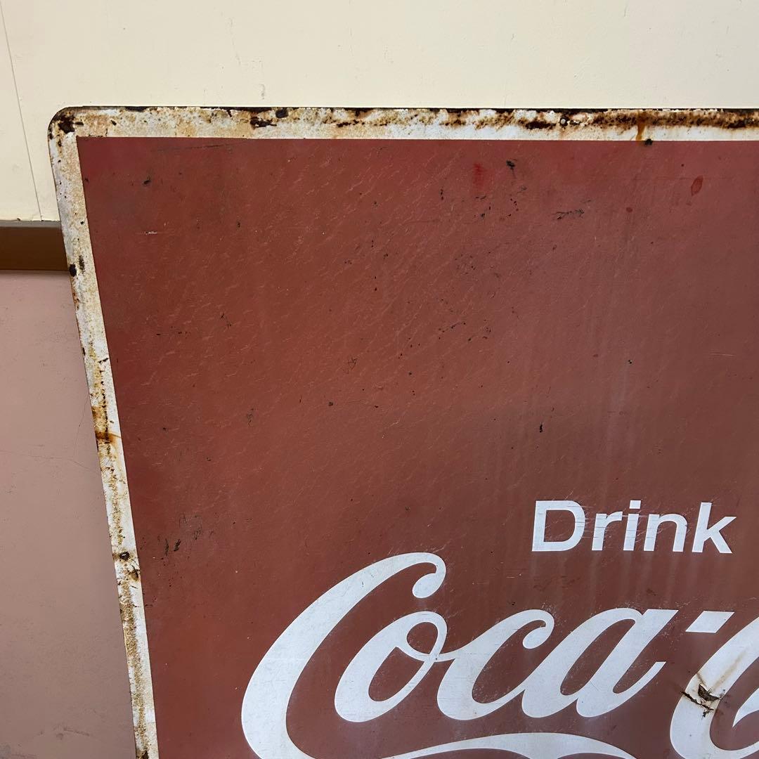 【送料無料】123cm角 コカコーラ 看板 ブリキ 鉄板 特大