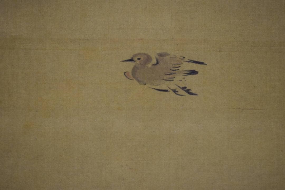 真作/廣豊/山水画賛/西行の句/布袋屋掛軸HJ-429