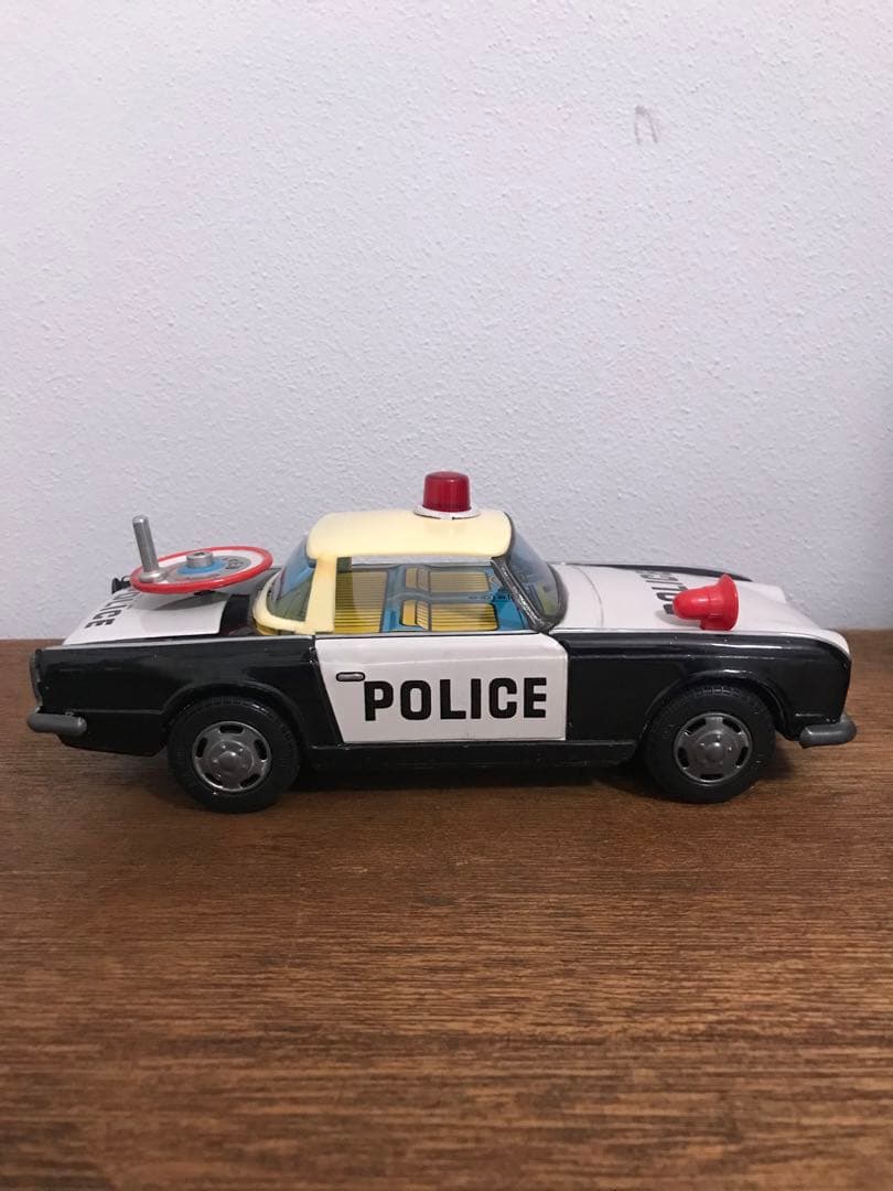 1970's 日本製 POLICE CAR 玩具 ブリキ パトカー 箱付き ST