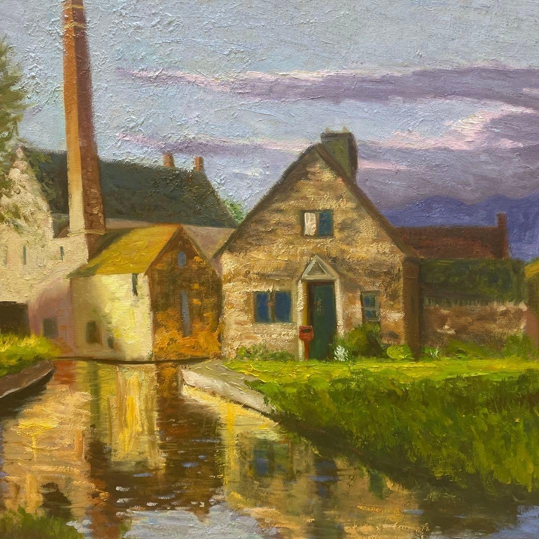 イギリスの田舎街 F10 風景画 油彩画 oil painting art