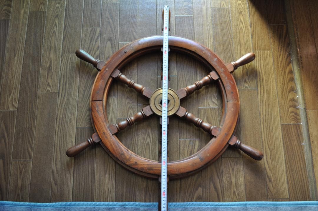 木製 舵輪 約76cm　 重量5.35kg