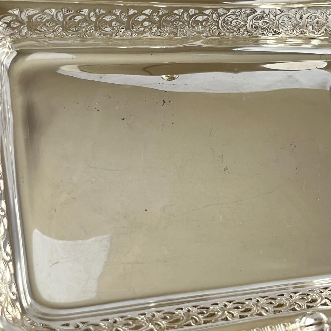 【英国】ピアスのバスケット / フルーツスタンド【シルバープレート】