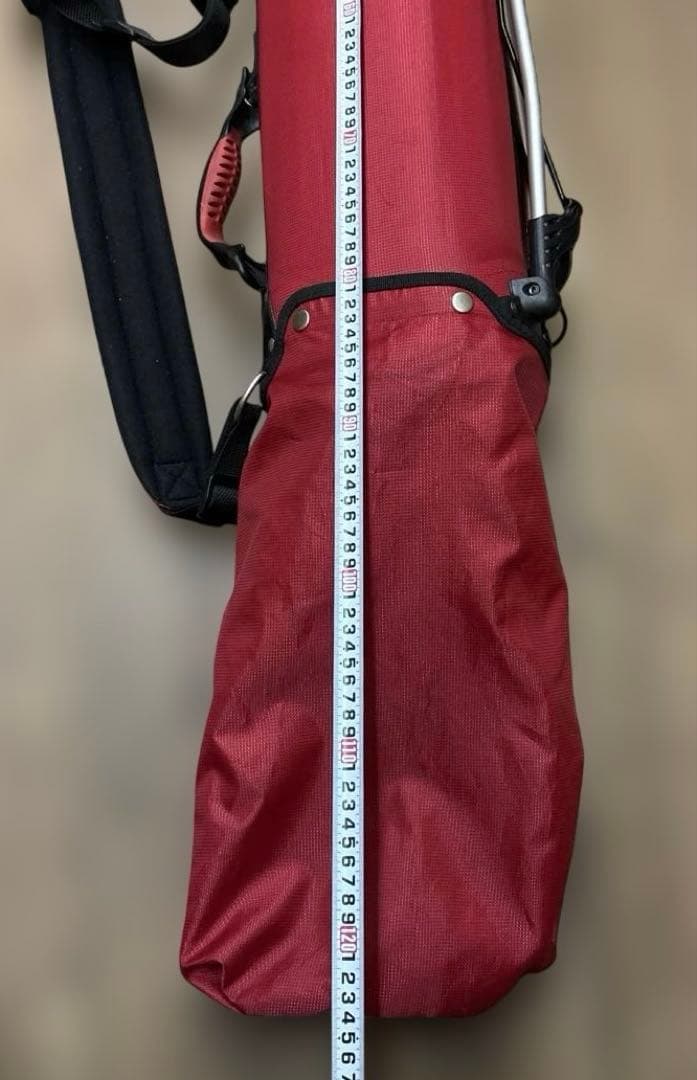 ルコック スタンド式 ゴルフ キャディーバッグ 赤 軽量 練習用