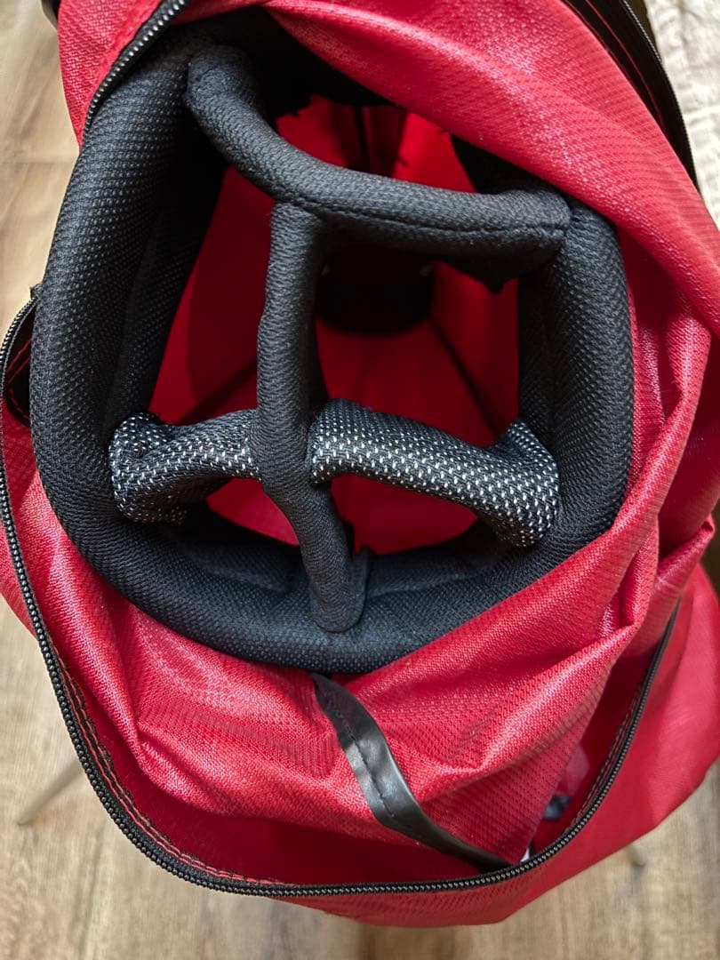 ルコック スタンド式 ゴルフ キャディーバッグ 赤 軽量 練習用