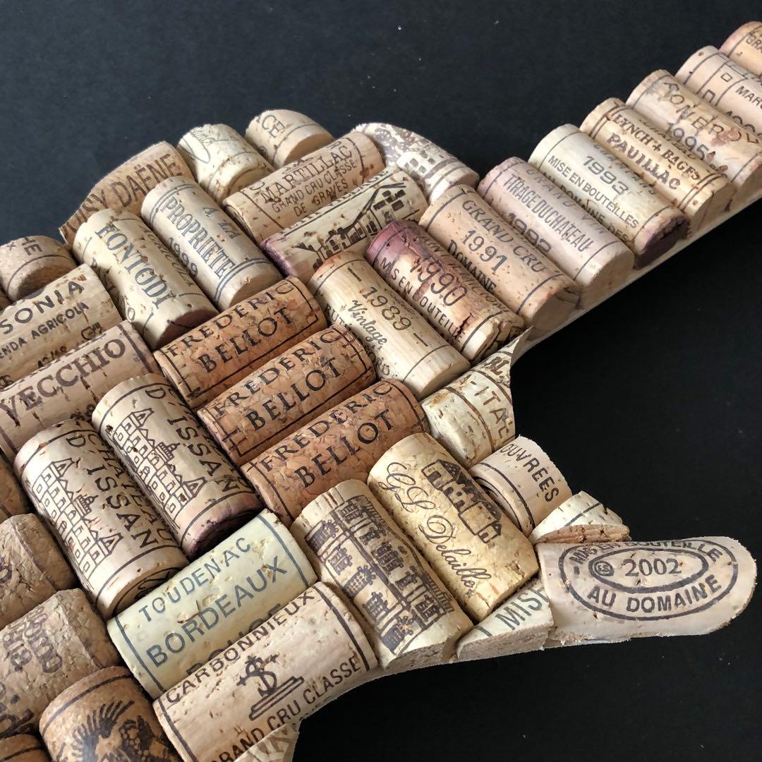 ワインコルク　コルクアート エレキギター　ハンドメイド　インテリア