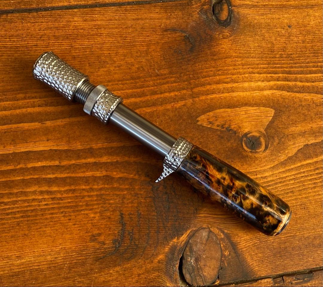 トラウトグリップ　ガンメタ　インロッドフェルール　ベイトロッド　天然木グリップ