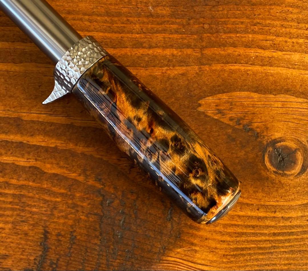 トラウトグリップ　ガンメタ　インロッドフェルール　ベイトロッド　天然木グリップ