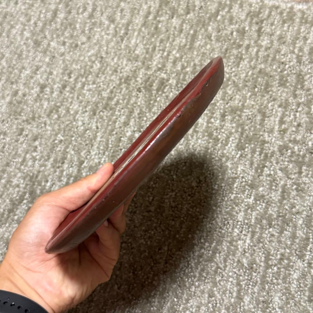 稀少 備前焼 招き猫図 皿 銘有 昭和レトロ