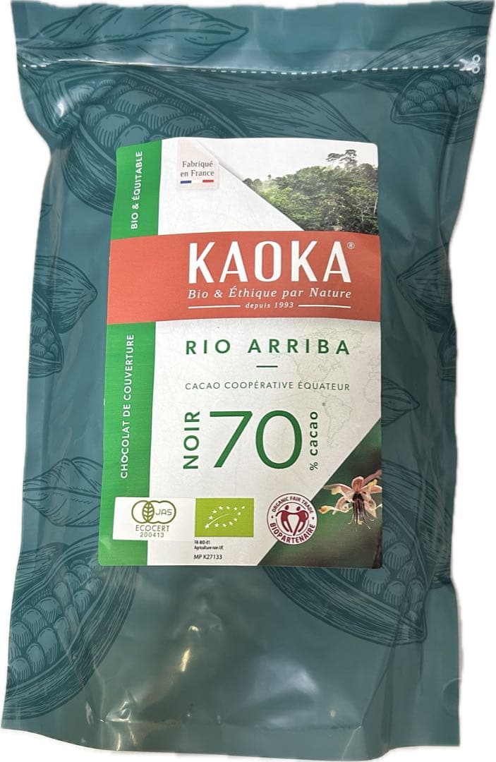 KAOKA有機チョコレートRIO ARRIBA70%1kg×2袋